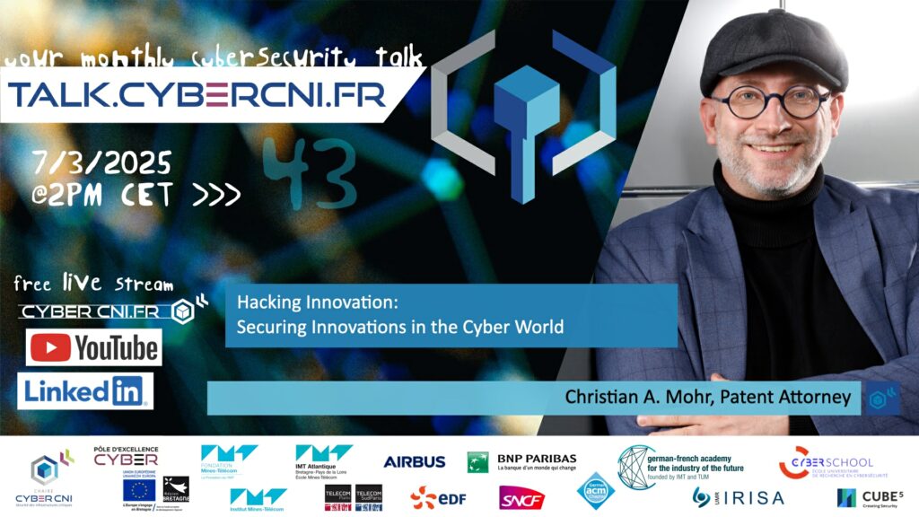 [T43] Hacking Innovation: Securing Innovations in the Cyber World – Christian A. Mohr (Tergau&Walkenhorst)